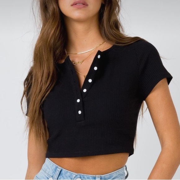 Princess Polly Lovers Thief Top Black - Picture 1 of 3